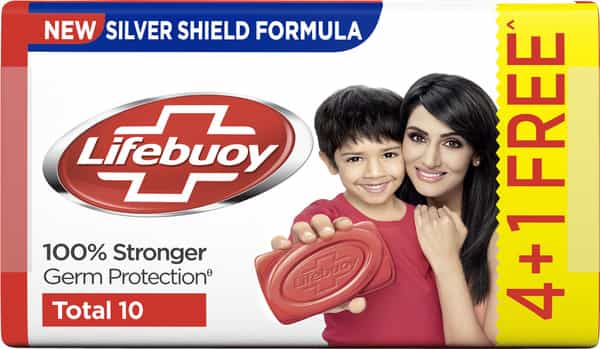 Lifebuoy Total 10 Soap 125 Gm (Buy 4 Get 1 Free)