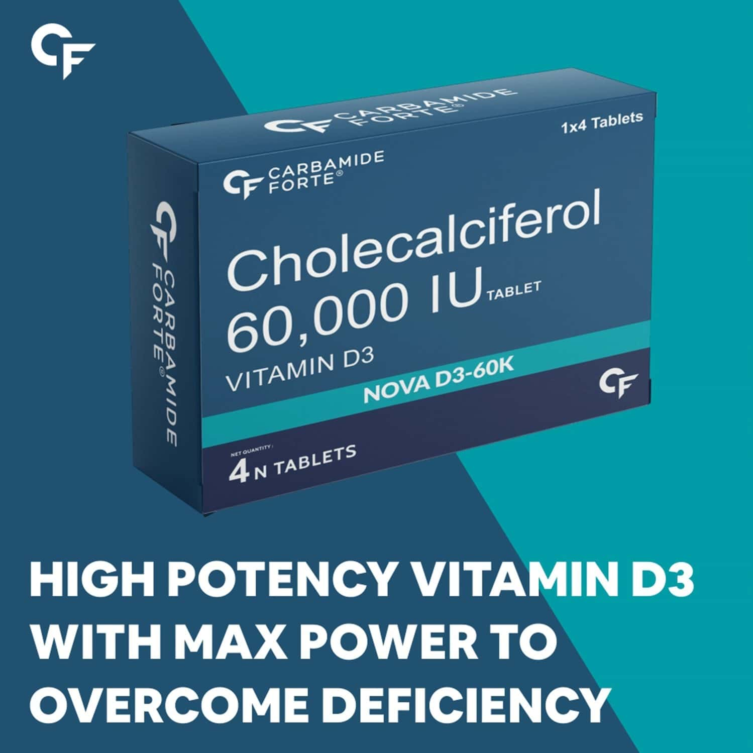 Carbamide Forte Vitamin D3 60000 Iu Cholecalciferol Vitamin D-40 Tablets