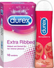 Durex Extra Ribbed Condoms Men-10Count With Durex Strawberry Flavoured Lube Gel For Men & Women-50Ml