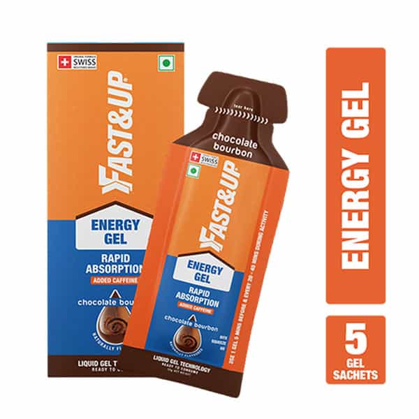 Fast&Up Energy Gel- Instant Energy Booster Chocolate Bourbon Flavor (5 Sachets)