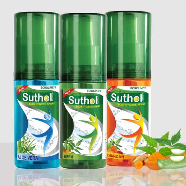 Boroline Suthol Antiseptic Spray - Combo Pack Of Neem | Chandan Aloe Vera Spray (100Ml Each)