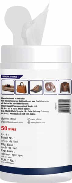 Cleno Conditioning Leather Surface Wet Wipes 50 Wipes