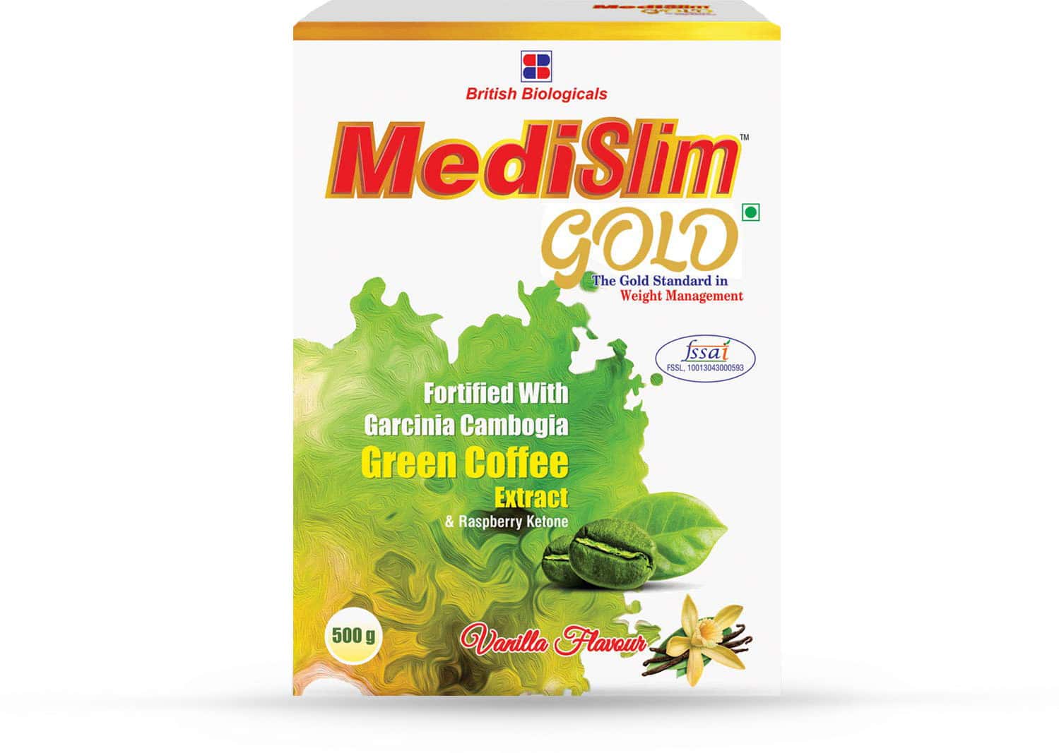 Medislim Gold Vanilla Flavour Sugar Free Box Of 500gm Powder