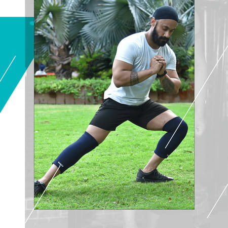 Beatxp Blue Color 4 Way Knee Support For Men & Women (Pack Of 2 ) (Xl)