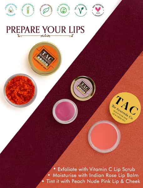 Tac - The Ayurveda Co.lip & Cheek Tint Blush With Peach Cocoa & Coconut Oil - 10 Gm