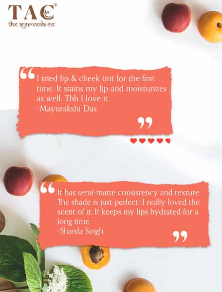 Tac - The Ayurveda Co.lip & Cheek Tint Blush With Peach Cocoa & Coconut Oil - 10 Gm
