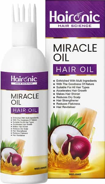 Haironic Hair Science Miracle Hair Oil With Organic Onion And Sesame Seeds Oil -100Ml