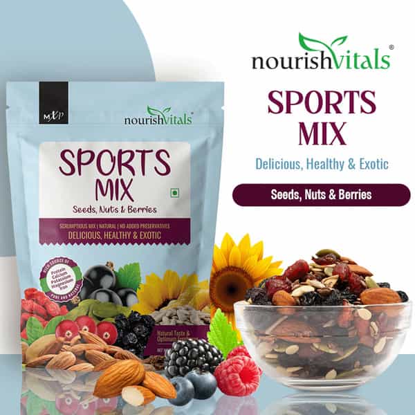 Nourishvitals Sports Mix Seeds Nuts & Berries 200 G (Pack Of 2)