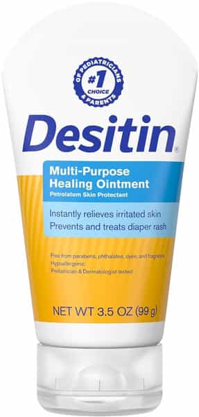 Desitin Skin Protectant & Diaper Rash Ointment | Vitamins A & D | Travel Size | 3.5 Oz Tube