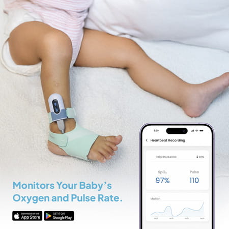 Janitri Navam Smart Baby Monitor For 0 2 Years I Bluetooth Wearable Pulse Oximeter