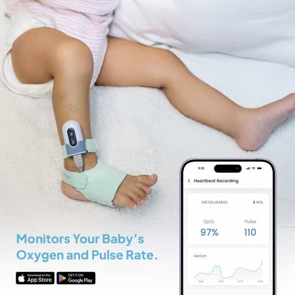 Janitri Navam Smart Baby Monitor For 0 2 Years I Bluetooth Wearable Pulse Oximeter