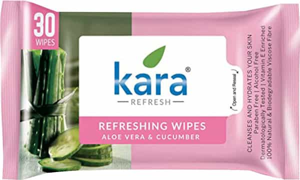 Kara Aloe Vera & Cucumber Cleansing & Hydrating Refreshing Face Wipes - 30 Wipes