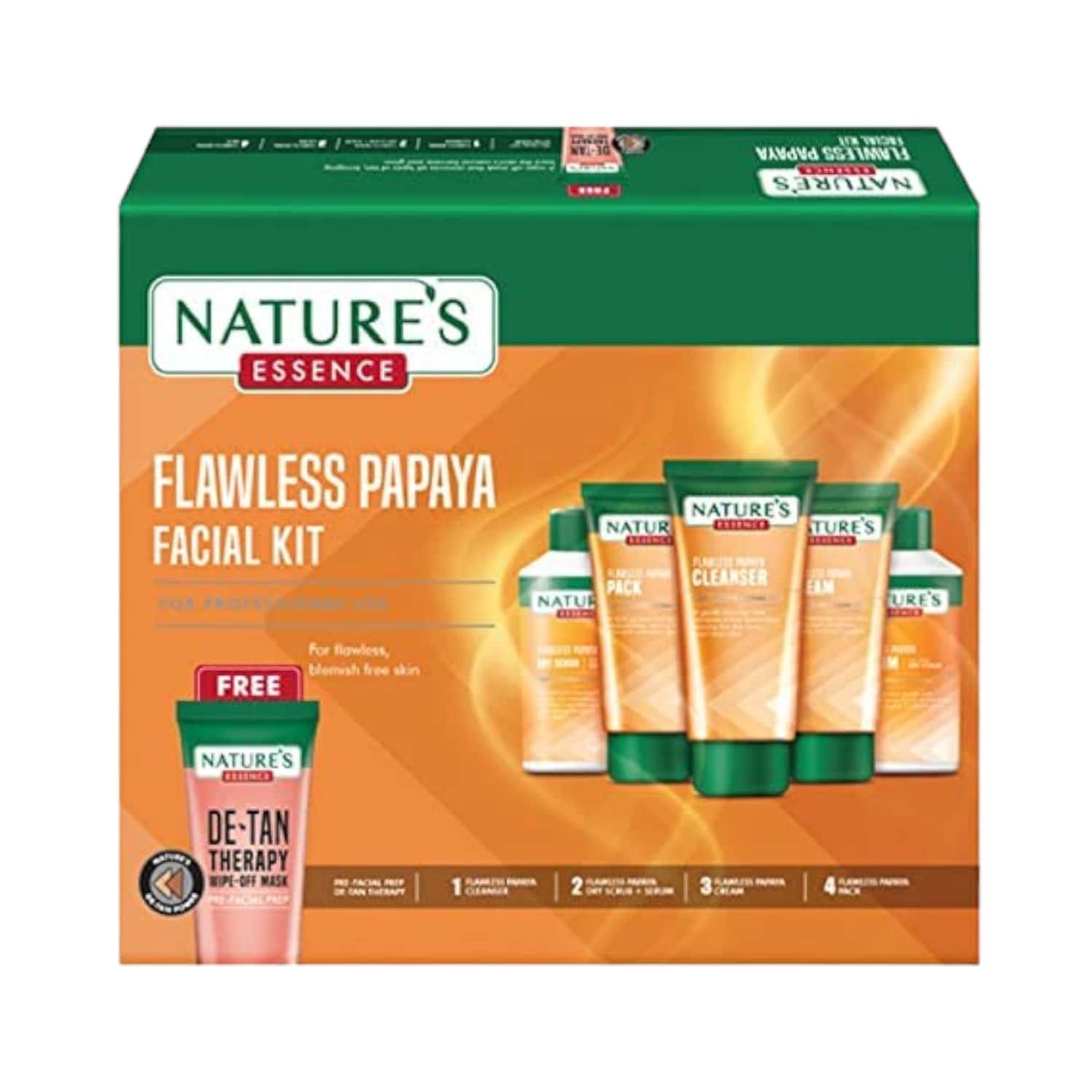 Nature's Essence Flawless Papaya Facial Kit - 180g+100ml