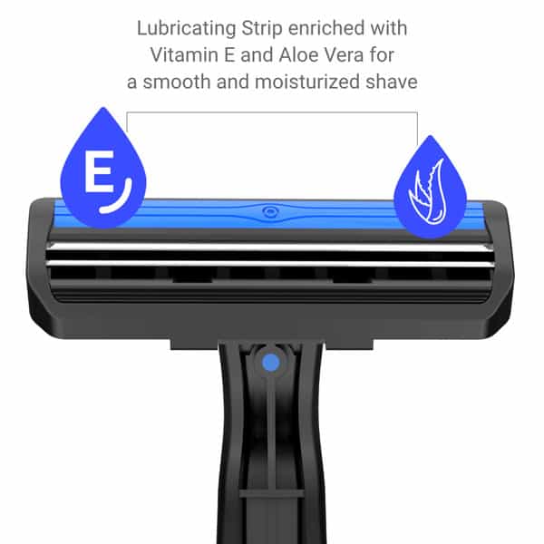 Zlade Glide Ii Plus Readyshaver Twin Blade Disposable Shaving Razor For Men