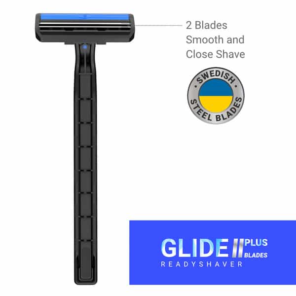 Zlade Glide Ii Plus Readyshaver Twin Blade Disposable Shaving Razor For Men
