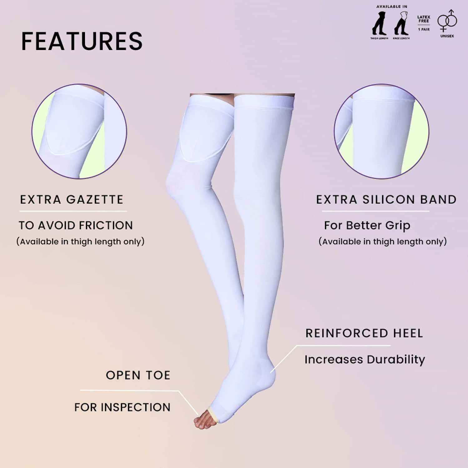 Sorgen Aes Stockings White Thigh Length (Xxlarge)