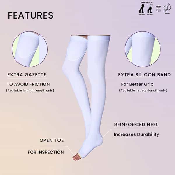 Sorgen Aes Stockings White Thigh Length (Xxlarge)