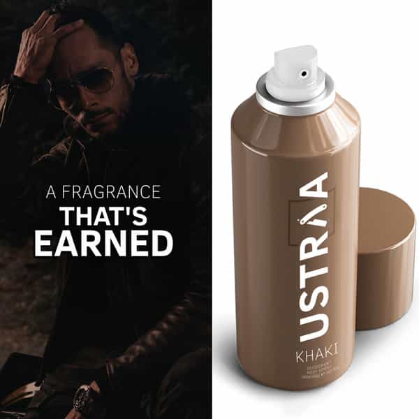 Ustraa Khaki Deodorant Body Spray - 150Ml - Pack Of 3