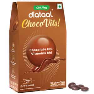 Diataal Chocovits Veg Multivitamin With B-complex For Energy & Immunity Health 30 Chewable Tablets