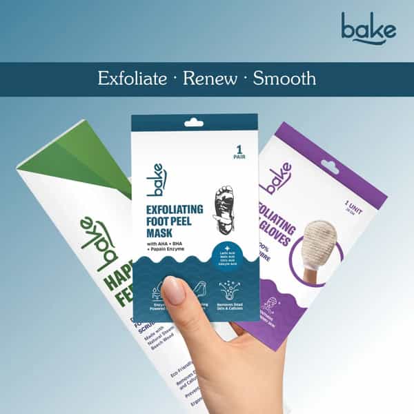 Bake Aha + Bha Foot Peeling Mask For Dry Skin | Calluses & Dead Skin Removal - Sock Type Foot Mask