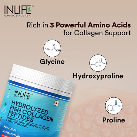 Inlife Marine Collagen Powder | Fish Collagen Peptides Supplements - Unisex (Watermelon | 200g)