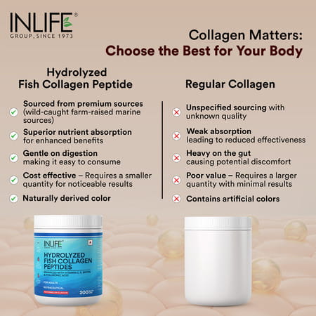 Inlife Marine Collagen Powder | Fish Collagen Peptides Supplements - Unisex (Watermelon | 200g)