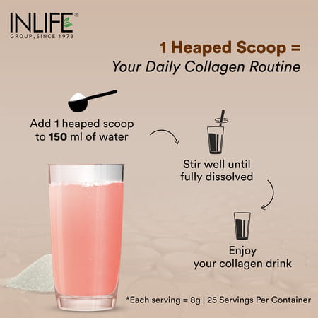 Inlife Marine Collagen Powder | Fish Collagen Peptides Supplements - Unisex (Watermelon | 200g)