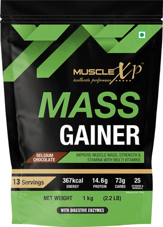 Musclexp Mass Gainer Belgium Chocolate 1kg Pouch (2.2 Lb)