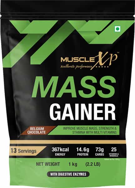 Musclexp Mass Gainer Belgium Chocolate 1Kg Pouch (2.2 Lb)