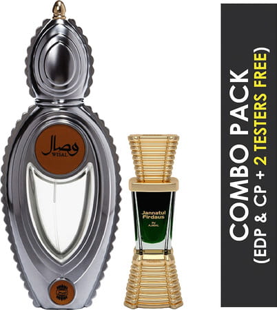 Ajmal Wisal Edp 50ml Perfume For Women And Impress Cp Oil Alcohol-Free Attar 10ml For Men