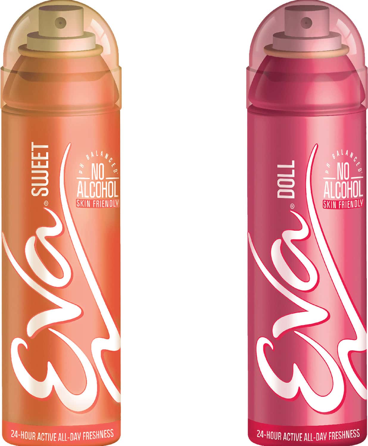 Eva Perfumed Deodrant Skinfriendly Body Spray For Woman Sweet & Doll 150ml ( Pack Of 2)