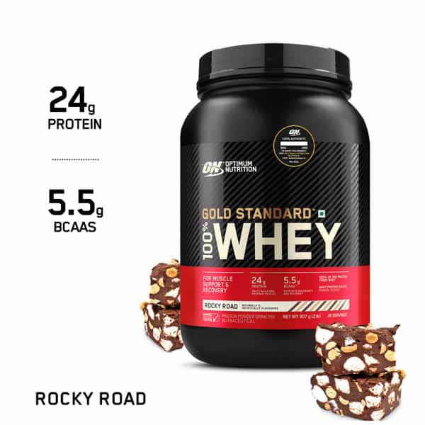 Optimum Nutrition (On) Gold Standard 100% Whey Protein Powder 2 Lbs | 907G Rocky Road