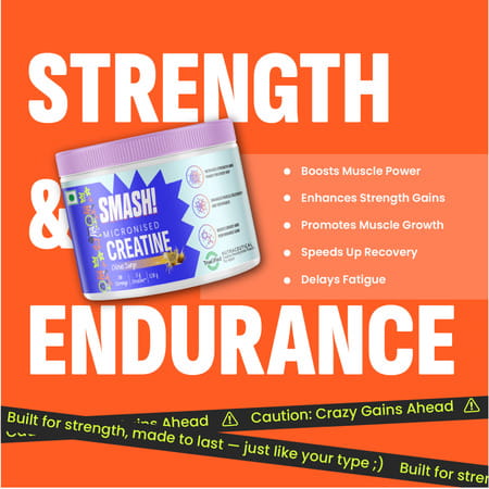 Smash Micronised Creatine Monohydrate Powder | Citrus Surge (30 Servings | 120g)