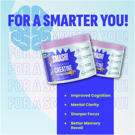 Smash Micronised Creatine Monohydrate Powder | Citrus Surge (30 Servings | 120g)