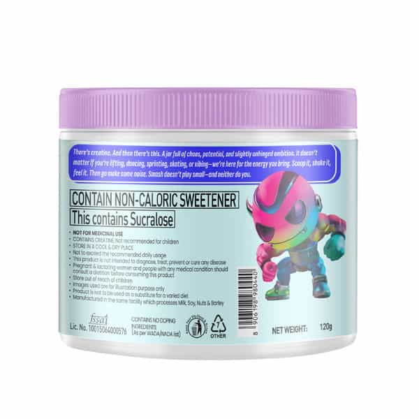 Smash Micronised Creatine Monohydrate Powder | Citrus Surge (30 Servings | 120G)