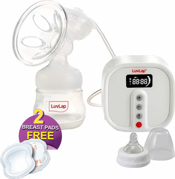 Luvlap Electric Breast Pump With 3 Phase Pumping 2Pcs Breast Pads Free Soft & Gentle