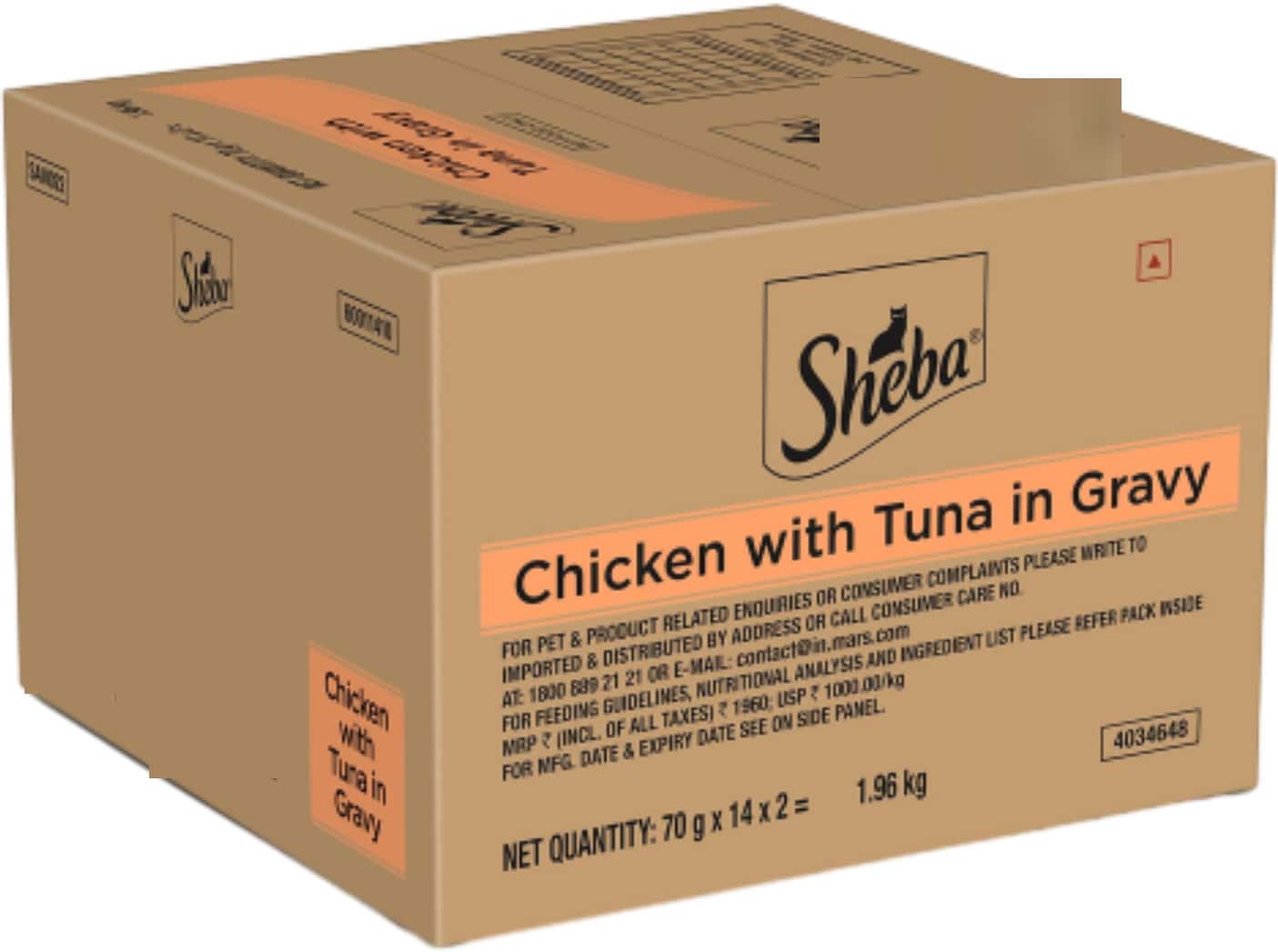 Sheba Fine Premium Adult (1+ Years) Wet Cat Food | Chicken With Tuna In Gravy | 70 G (pack Of 28)