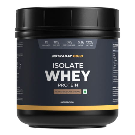 Nutrabay Gold 100% Whey Protein Isolate Rich Chocolate Creme - 500g