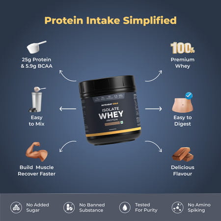 Nutrabay Gold 100% Whey Protein Isolate Rich Chocolate Creme - 500g