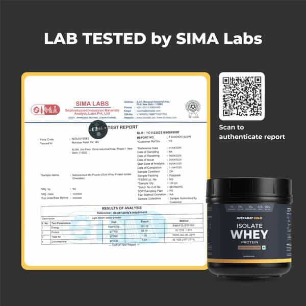 Nutrabay Gold 100% Whey Protein Isolate Rich Chocolate Creme - 500G