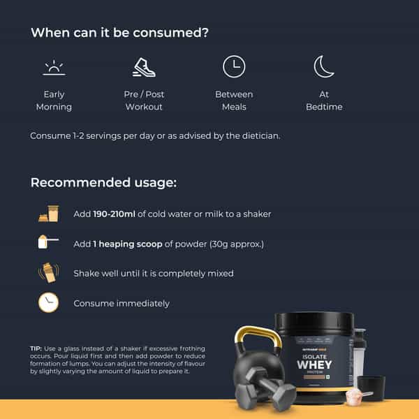Nutrabay Gold 100% Whey Protein Isolate Rich Chocolate Creme - 500G