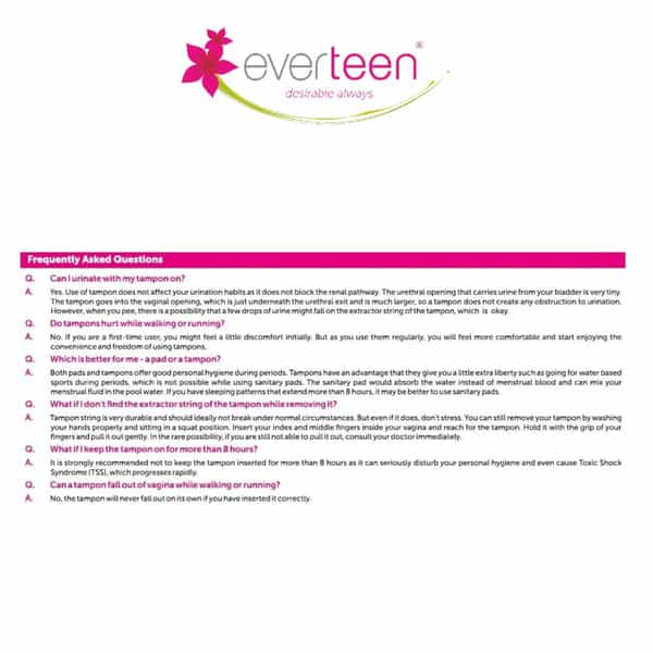 Everteen Super Plus Applicator Tampons For Periods In Women- 1 Pack (8 Tampons)