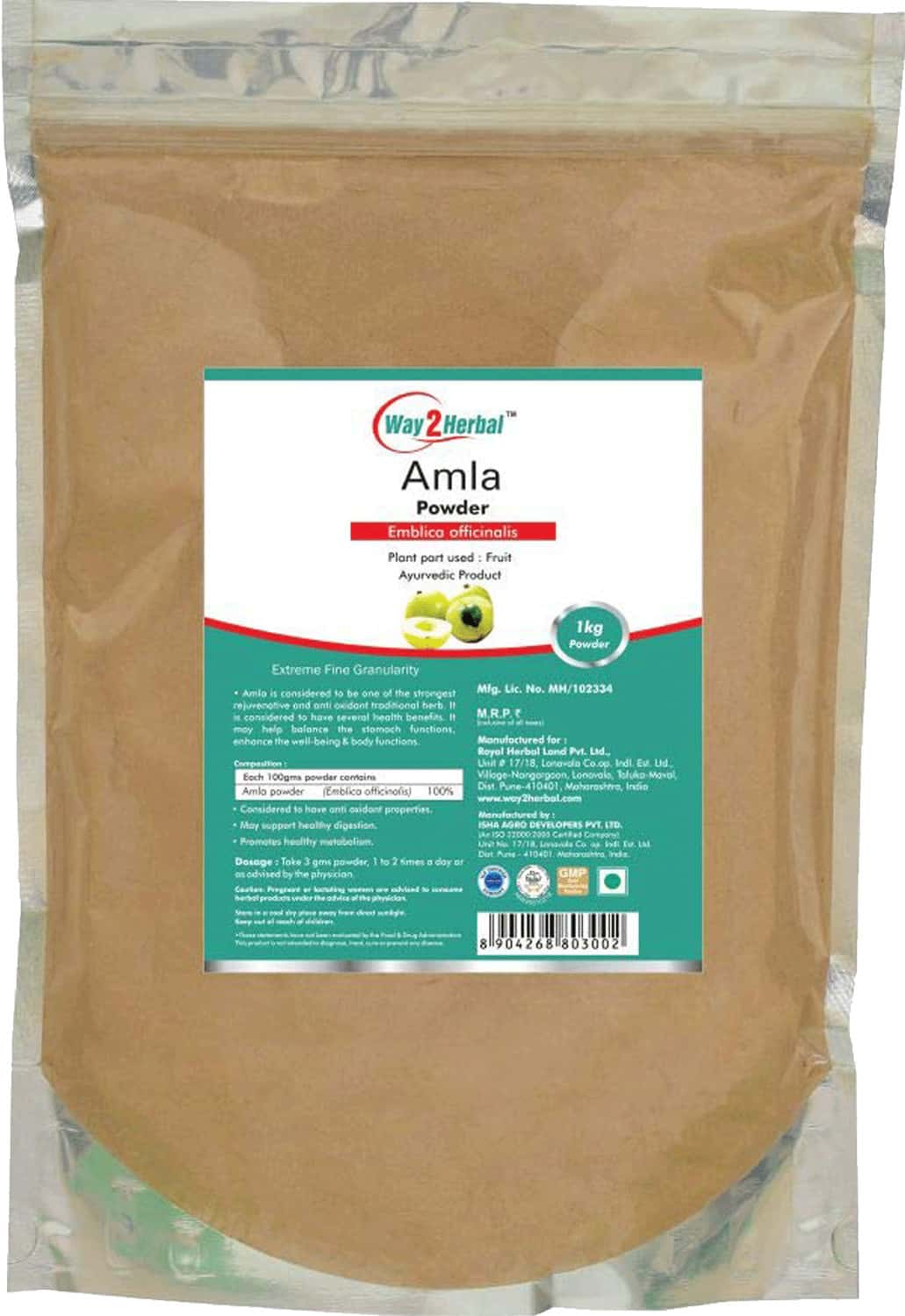 Buy WAY2HERBAL AMLA POWDER 1 KG (PACK OF 4) Online & Get Upto 60