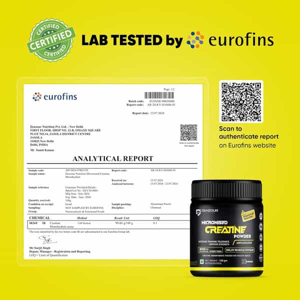 Denzour Nutrition Pure Micronised Creatine Monohydrate Powder - 100G | Unflavoured