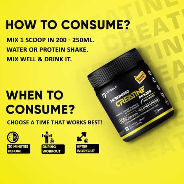 Denzour Nutrition Pure Micronised Creatine Monohydrate Powder - 100G | Unflavoured