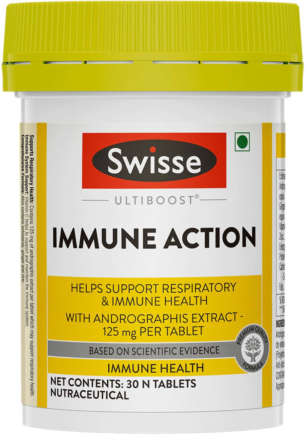 Swisse Ultiboost Immune Action For Immunity With 125mg Andrographis Extract 30 Tablets - Bottle