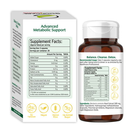 Goodcare Berberine Capsules | Adults | Metabolism Support | 60 Capsules | Pack Of 1
