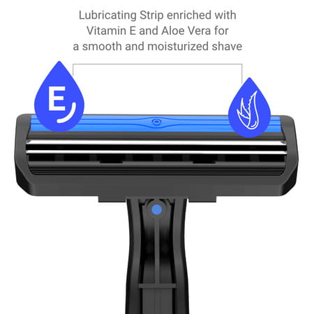 Zlade Glide Ii Plus Readyshaver Twin Blade Disposable Shaving Razor For Men - Pack Of 18