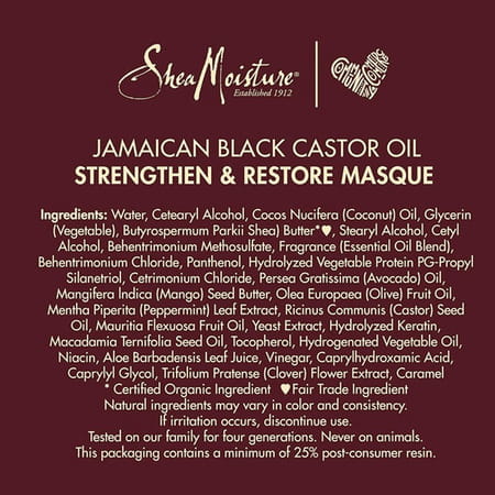 Shea Moisture Jamaican Black Castor Oil Strengthen And Restore Treatment Masque | 340 G