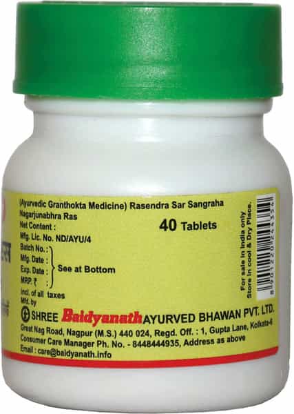 Baidyanath Asli Ayurved Nagarjunabhra Ras 40 Tablets (Pack Of 2)